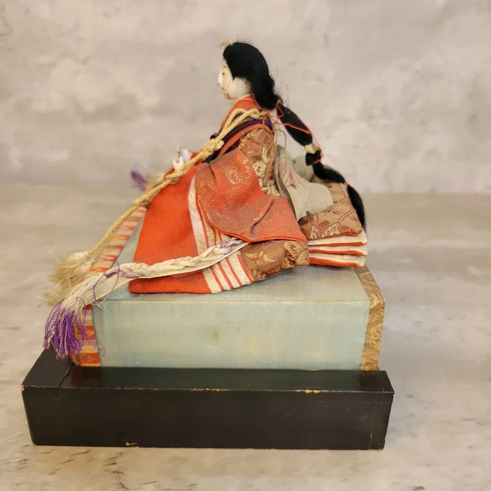 Vintage Japanese‎ Hina Doll Figurine Display Case Antique Decoration